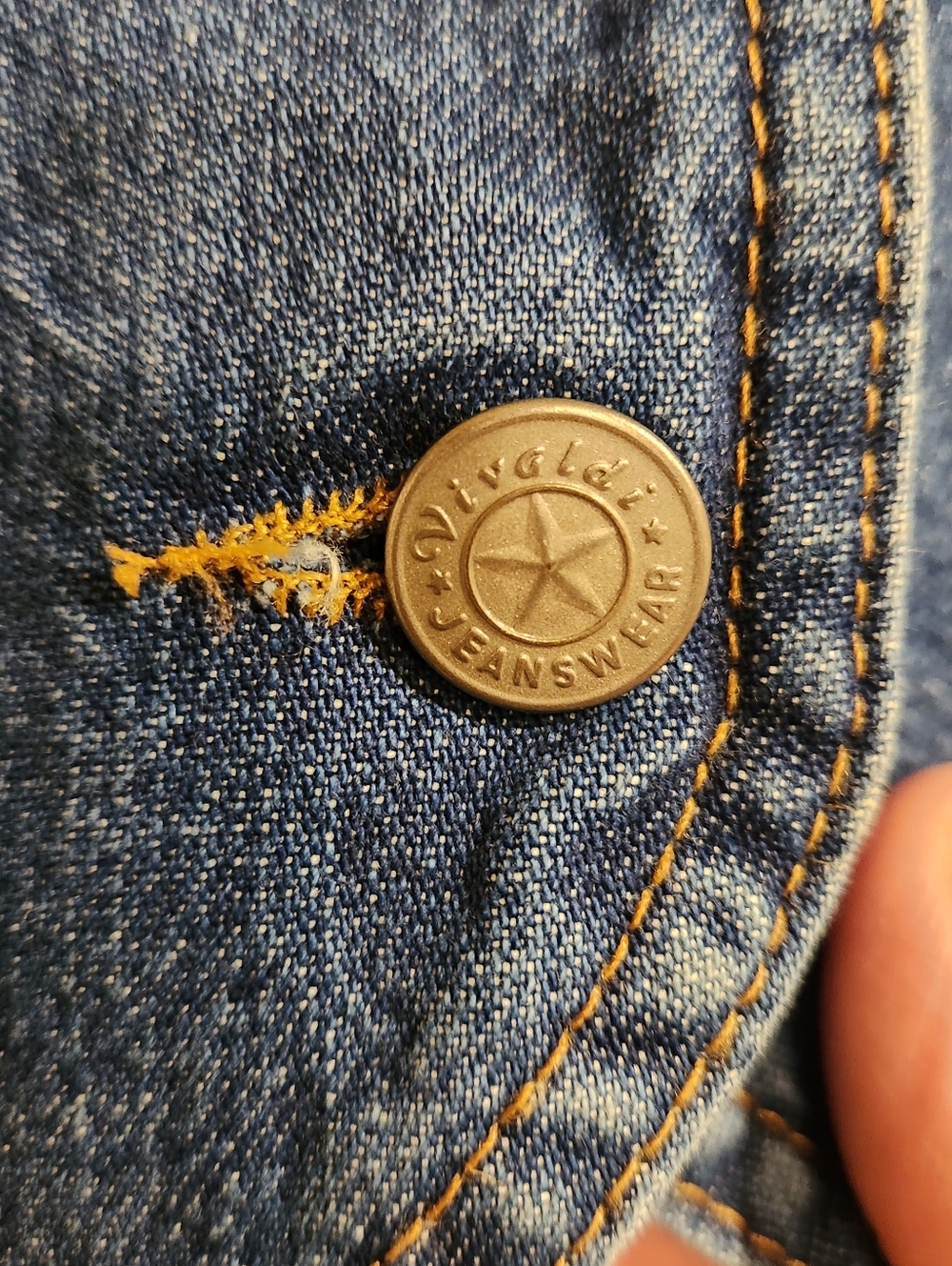VTG Vivaldi Denim Vest M Made in USA 90s Festival Boho Coastal Cowgirl Western - Picture 5 of 9
